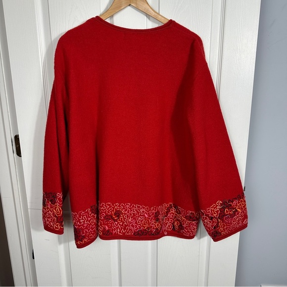 Sigrid Olsen Sport jacket, size 3X, 100% Shetland wool, red - Picture 9 of 10